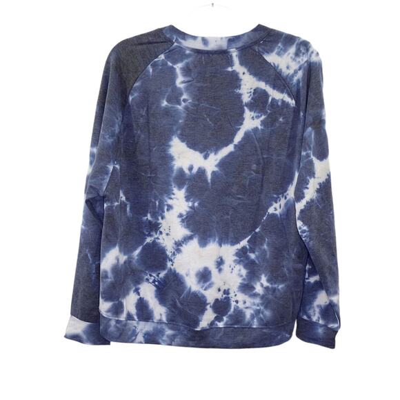 Rae Dunn Top Womens Large Sweatshirt Tie Dye Blue Miss Independent Dolman Sleeve - Picture 3 of 9